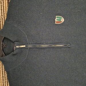 HAWICK Cashmere of Scotland Pine Valley Golf Green Medium Zip Pullover‎ Sweater
